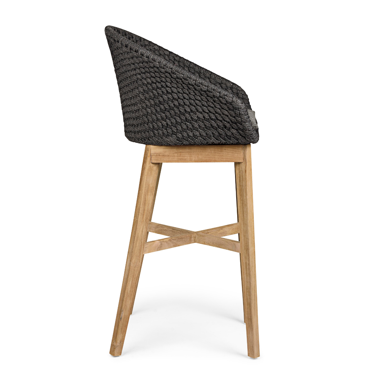 BT ZALUMA Grey elegant Polyrattan outdoor bar stool